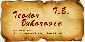 Teodor Bukorović vizit kartica